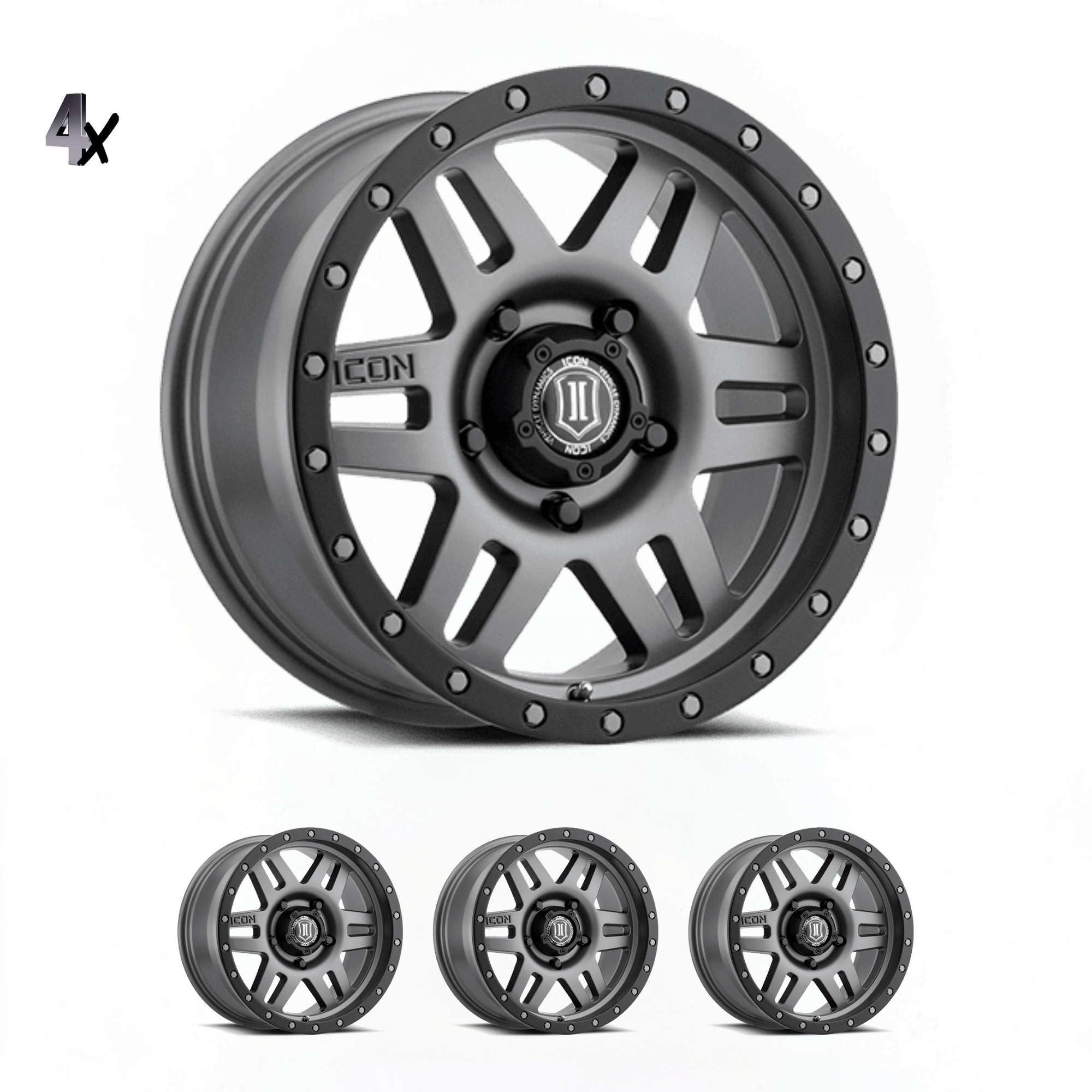 LC100/LC200/LX470/LX570 (17×8.50) 4 TITANIUM SIX SPEED 5×150 +25 Offset