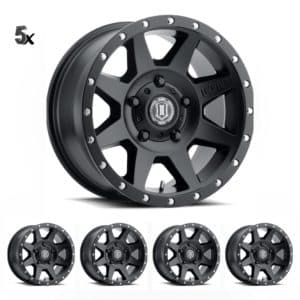 JK/JL/JT (17×8.50) 5 x REBOUND SATIN BLACK 5×5 -6 OFFSET