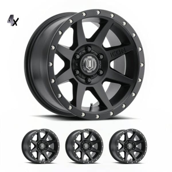 (17×8.50) 4x REBOUND SATIN BLACK 6×5.5″ (0 OFFSET)