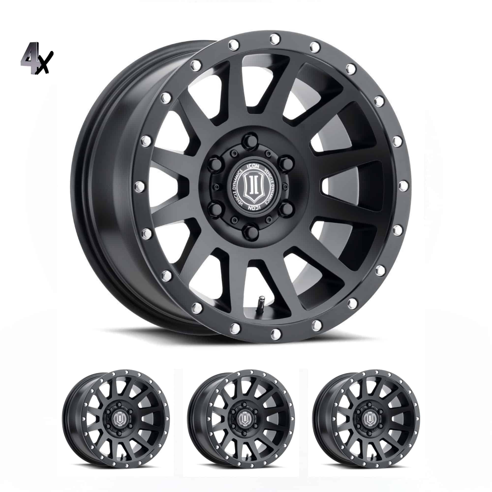 SILVERADO/SUBURBAN/SIERRA 1500 (17×8.50) 4x COMPRESSION SATIN BLACK 6×5.5″ (0 OFFSET)