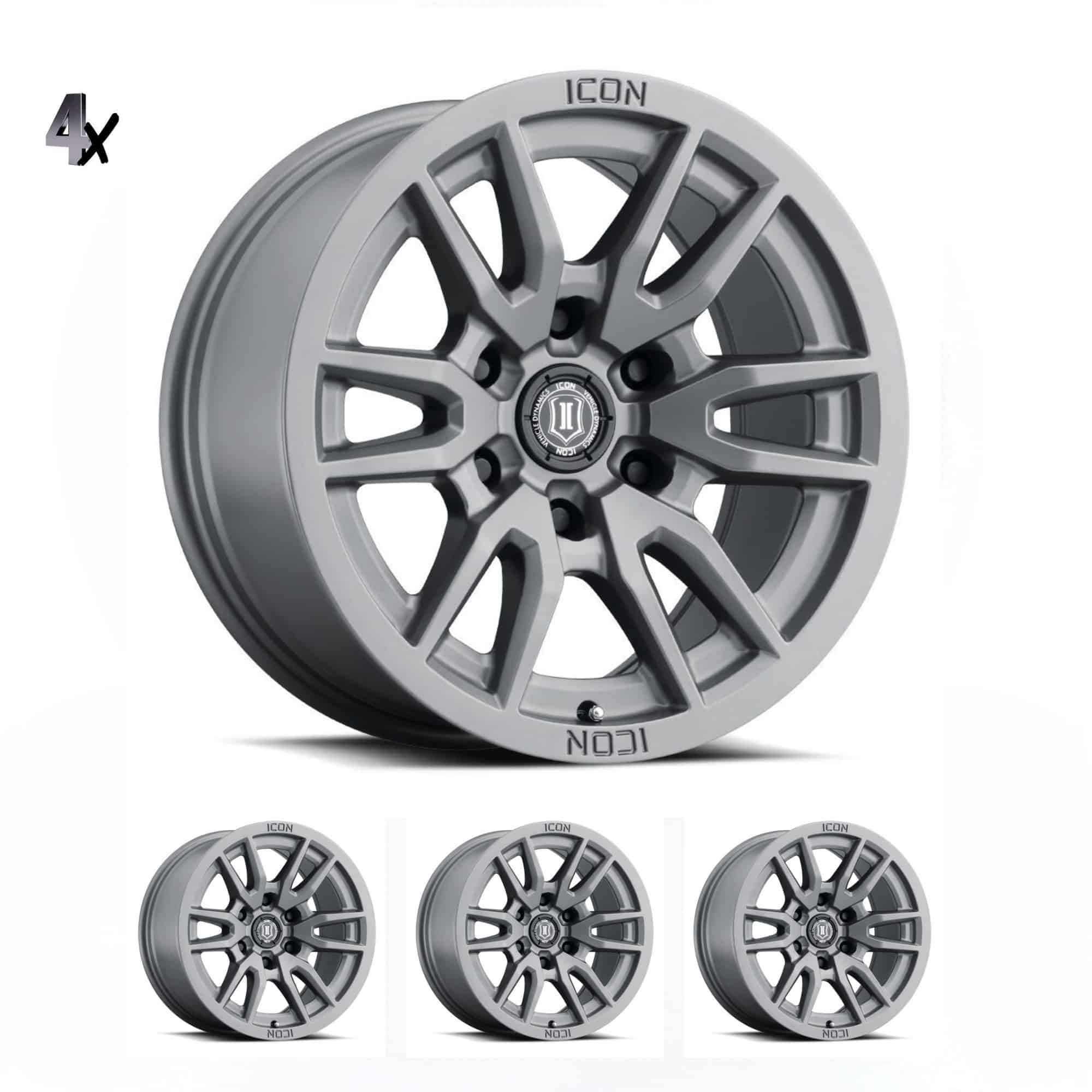 LC300 (17×8.5) 4x VECTOR6 TITANIUM 6×5.5 +25 OFFSET