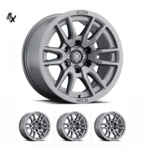 FJ/Prado/GX460/Hilux/Fortuner/4Runner/Pajero/Tacoma (17×8.5) 4x RECON PRO CHARCOAL 6×5.5 +25 OFFSET