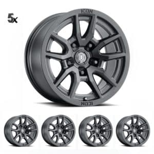 JK/JL/JT (17×8.50) 5 x VECTOR5 SATIN BLACK 5×5 -6 OFFSET