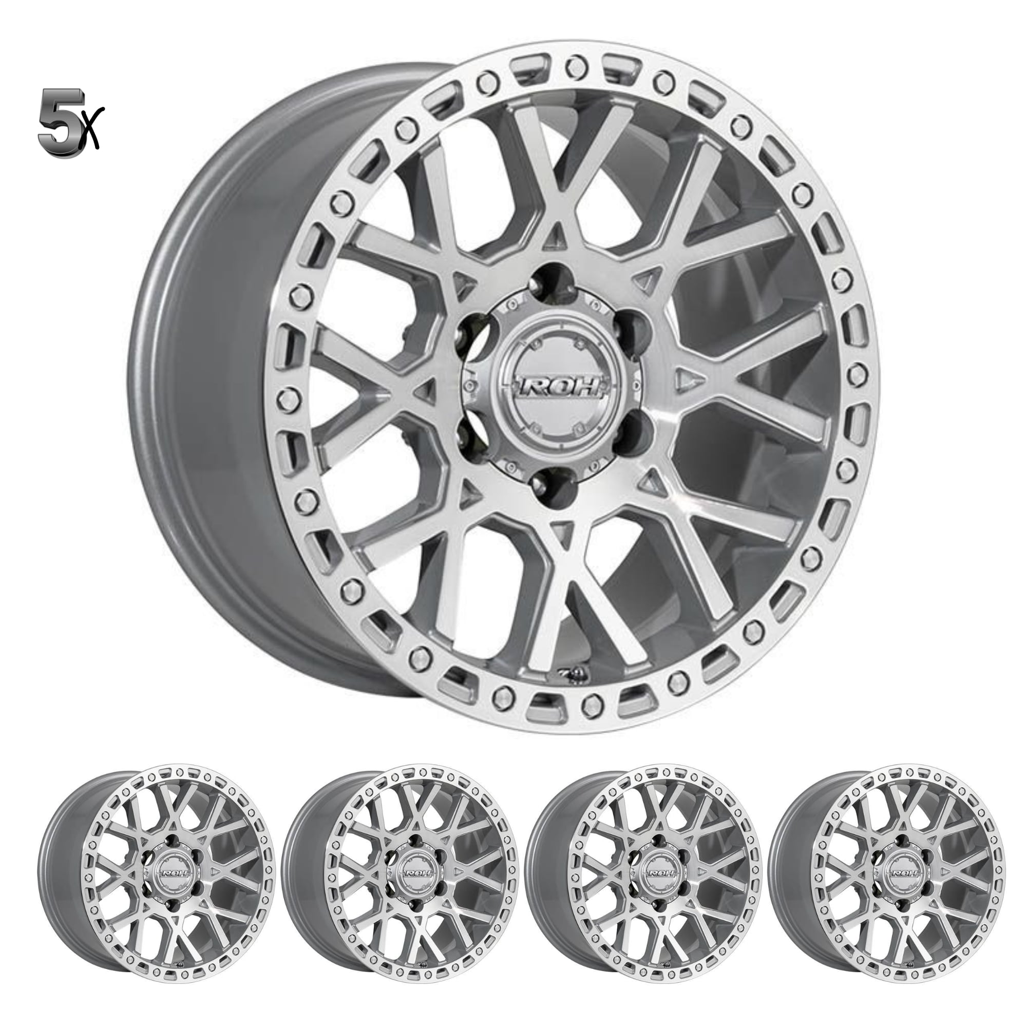 PRADO 120/150 (17X9) 5x FULL MACHINED CRAWLER WHEELS (6/139) +12 OFFSET