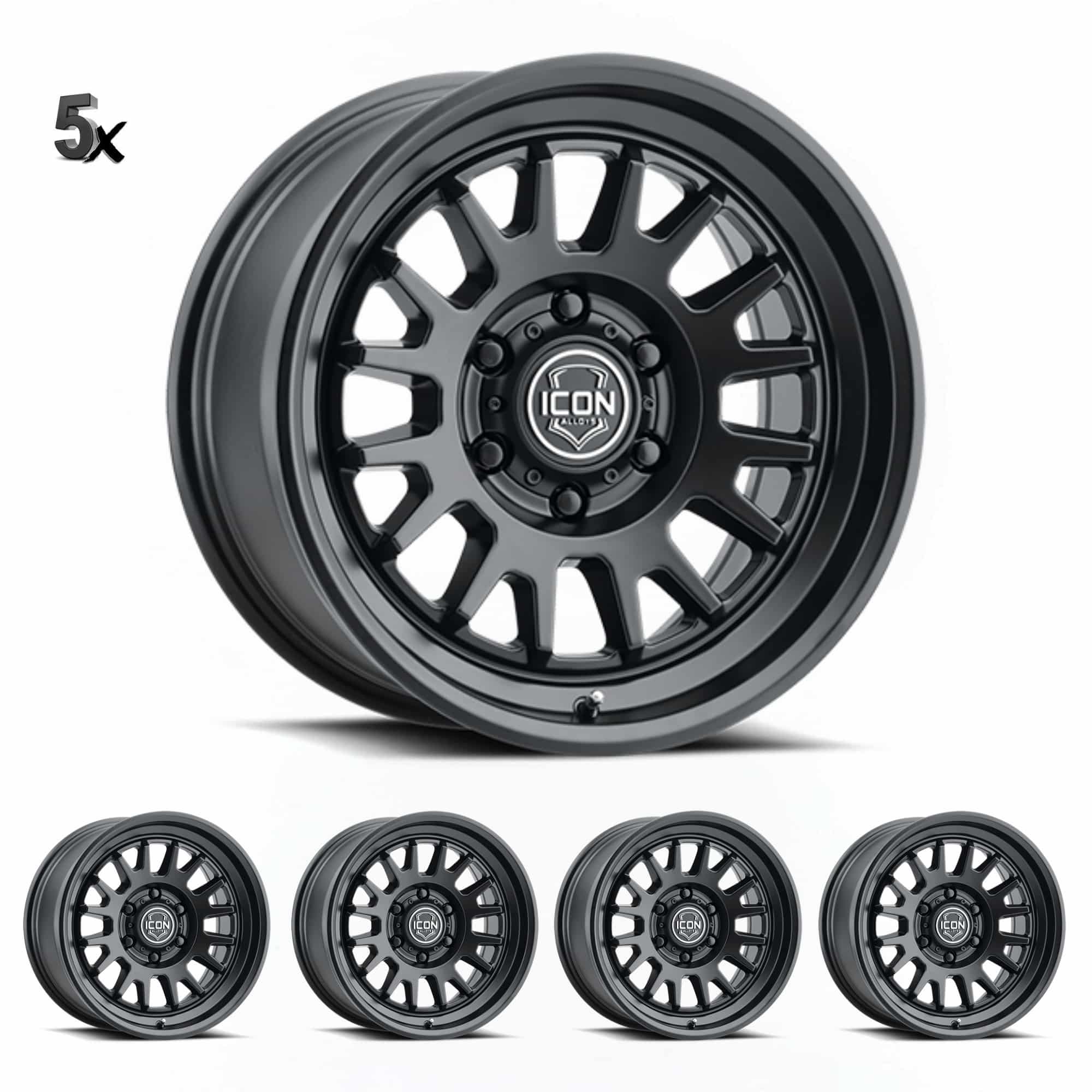 JK/JL/JT (17×8.5) 5x ANZA SATIN BLACK 5×5 -6 OFFSET
