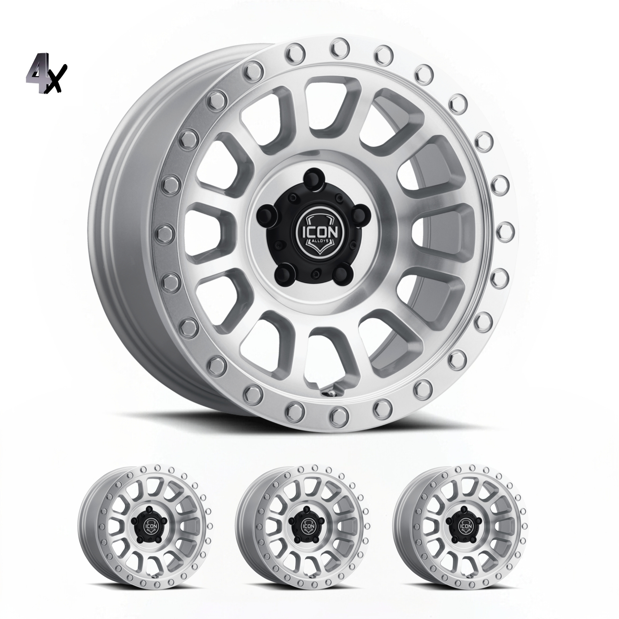 F-150 (17×8.5) 4x HULSE SILVER MACHINED 6×135 +6 OFFSET