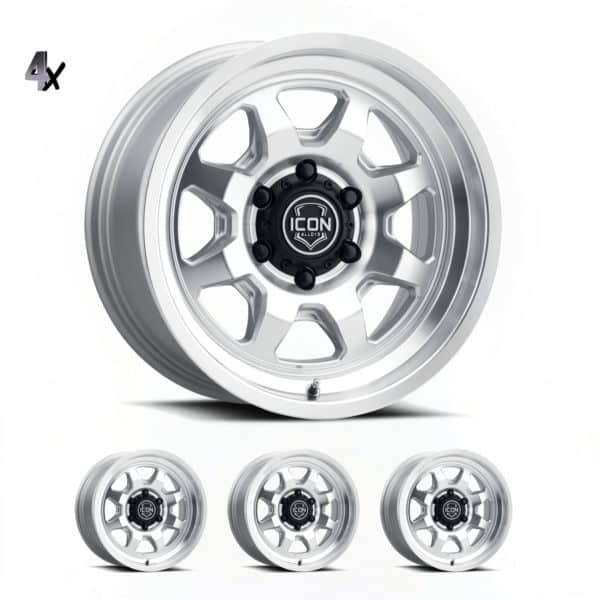 SILVERADO/SUBURBAN/SIERRA 1500 (17×8.5) 4x NUEVO SILVER MACHINED 6×5.5 (0 OFFSET)