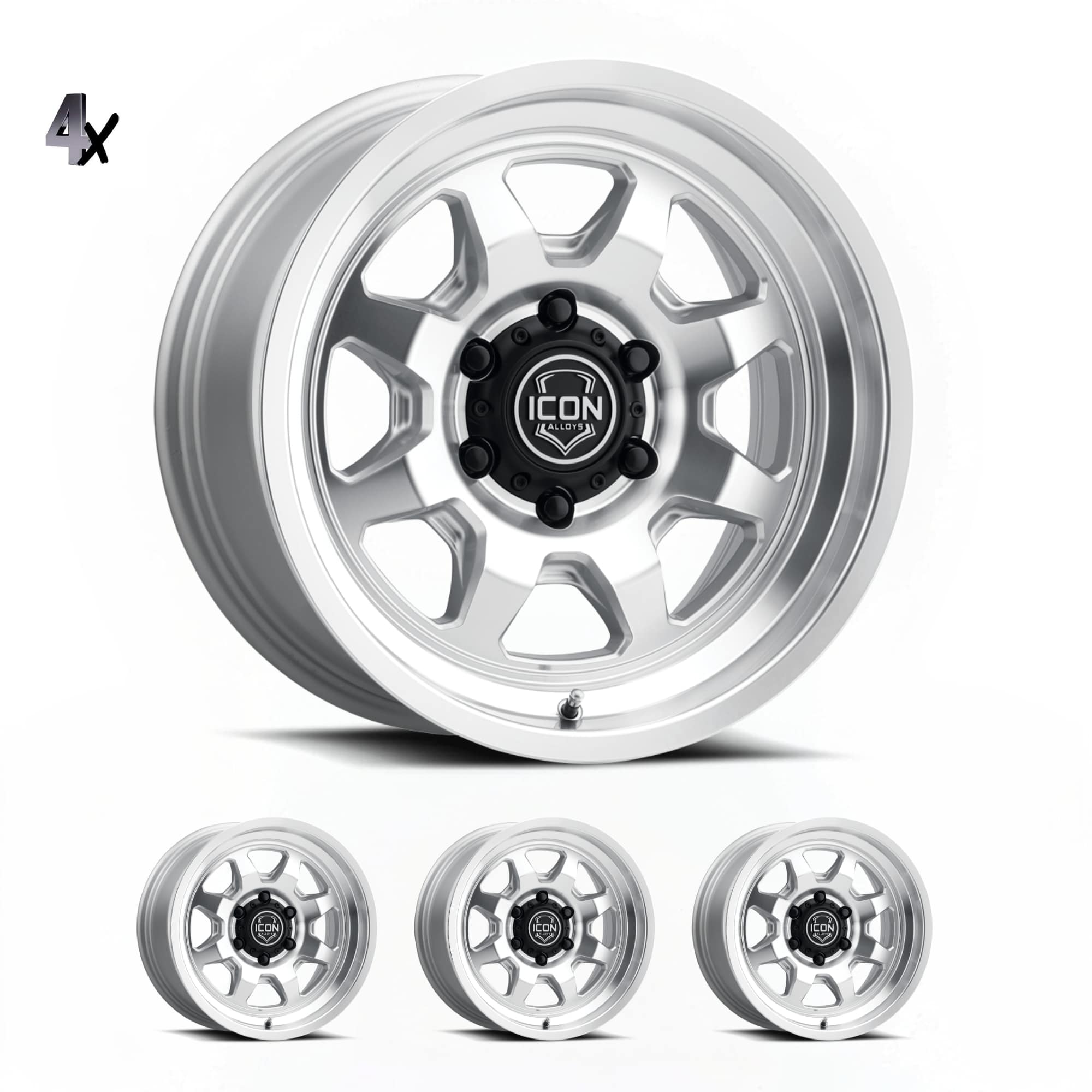 SILVERADO/SUBURBAN/SIERRA 1500 (17×8.5) 4x NUEVO SILVER MACHINED 6×5.5 (0 OFFSET)