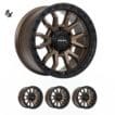 LC300 (17X9) RAID MATT BLACK BRONZE 4x ALLOY WHEELS (6/139) +35