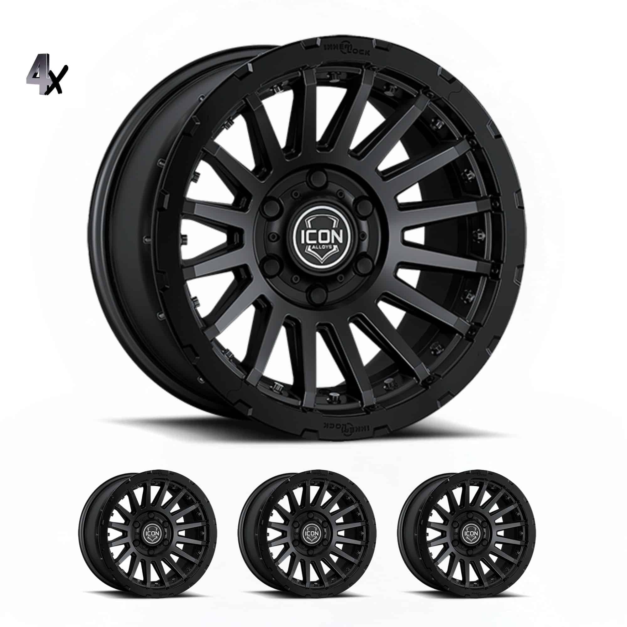 LC300 (17×8.5) 4x RECON PRO SATIN BLACK 6×5.5 +25 OFFSET