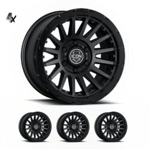 SILVERADO/SUBURBAN/SIERRA 1500 (17×8.5) 4x NUEVO SATIN BLACK 6×5.5 (0 OFFSET)