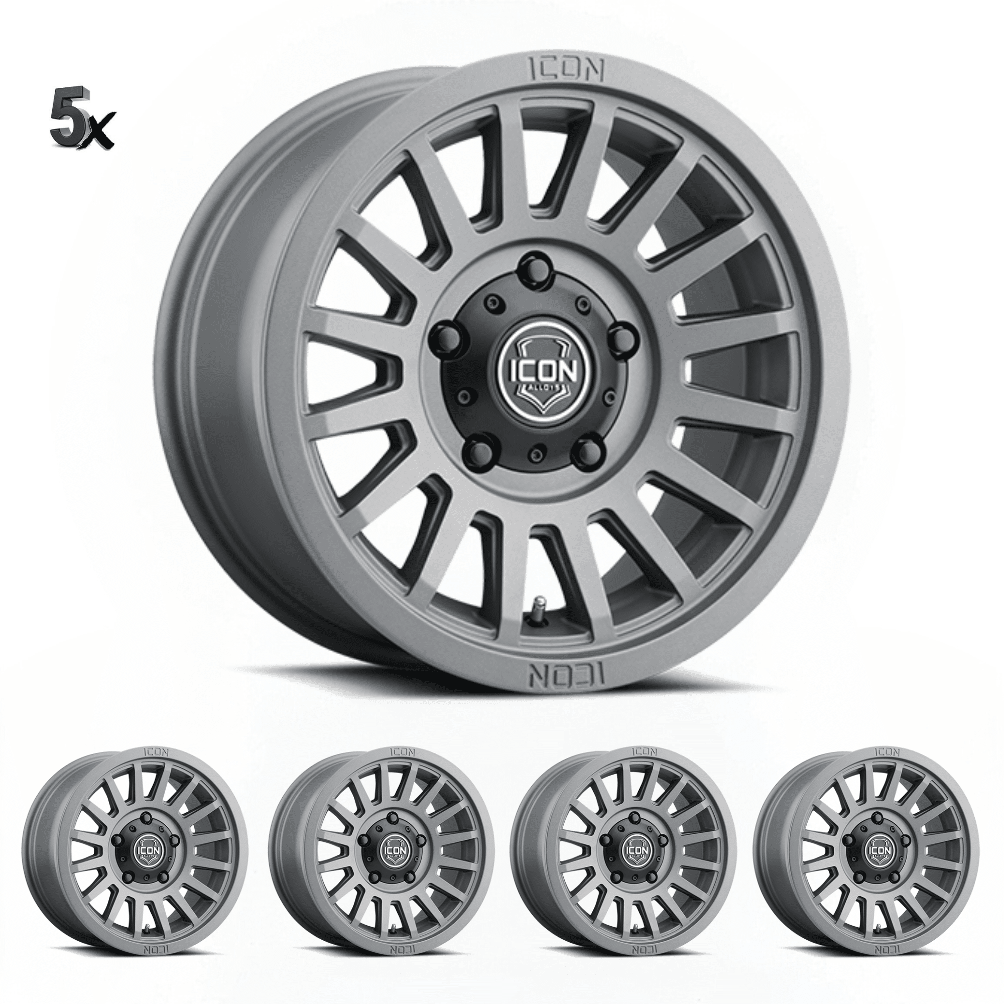 FJ/Prado/GX460/Hilux/Fortuner/4Runner/Pajero/Tacoma (17×8.5) 5x RECON SLX CHARCOAL 6×5.5 +25 OFFSET