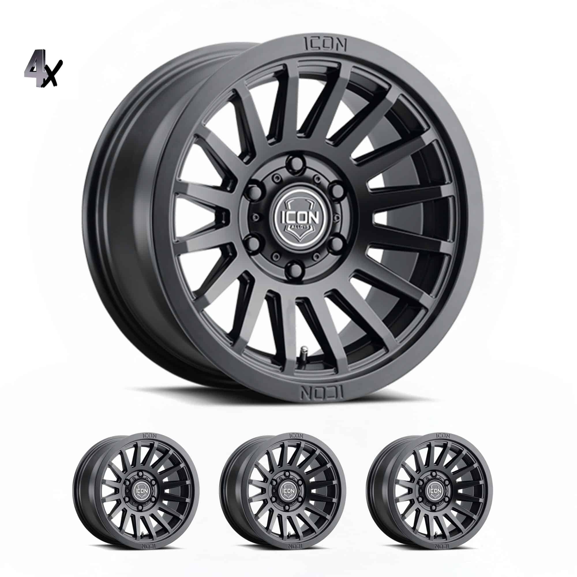 LC300 (17×8.5) 4x RECON SLX SATIN BLACK 6×5.5 +25 OFFSET