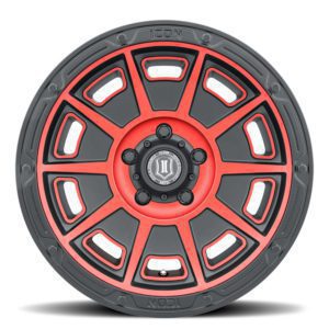 RAM 1500 (17×8.50) 4x VICTORY SATIN BLACK WITH RED TINT 6×5.5″ (0 OFFSET)